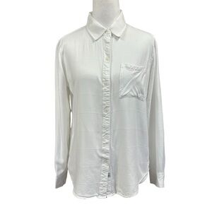 Rails Hunter Ivory Check Rayon Long Sleeve Button Up Blouse Sz S